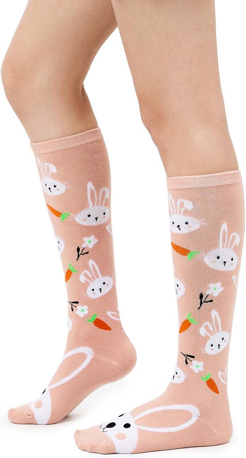 Zando Knee High Socks for Women Striped Athletic Long Tall Tube Socks Outdoor Sports Casual Thigh High Stockings - Image 1